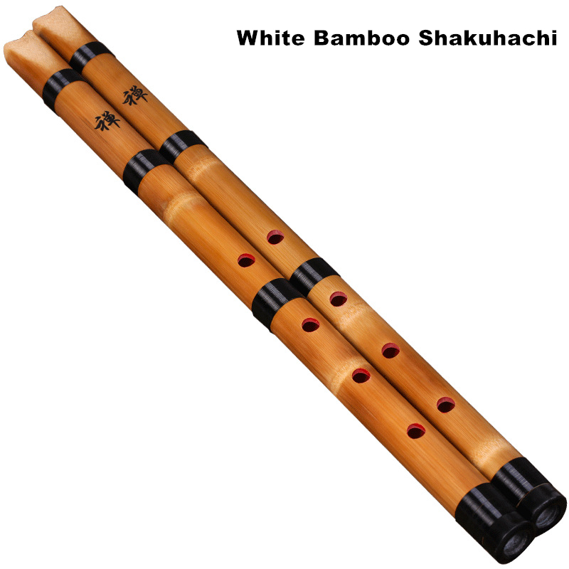 Musical Instrument Lute - 수제 천연 흰색 대나무 Shakuhachi 치바/일본